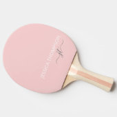 Girly Blush Pink Stilvolle moderne Monogram Name Tischtennis Schläger (Seitenansicht)