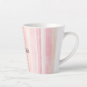 Girly Blush Pink Stripes Milchtasse (Rechts)