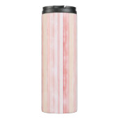 Girly Blush Pink Stripes Thermosbecher (Rückseite)