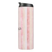 Girly Blush Pink Stripes Thermosbecher (Nach rechts gedreht)