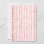 Girly Blush Pink Stripes White Dots Baby Shower Einladung (Rückseite)