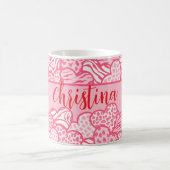 Girly Blush Pink Süße Tier Druckhörnchen Name Kaffeetasse (Mittel)