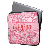 Girly Blush Pink Süße Tier Druckhörnchen Name Laptopschutzhülle (Vorderseite Links)