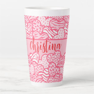 Girly Blush Pink Süße Tier Druckhörnchen Name Milchtasse