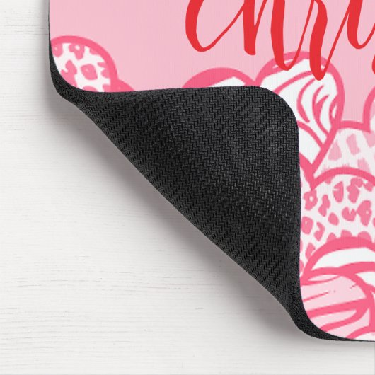 Girly Blush Pink Süße Tier Druckhörnchen Name Mousepad (Ecke)