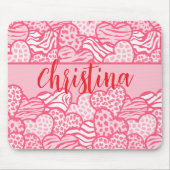Girly Blush Pink Süße Tier Druckhörnchen Name Mousepad (Vorne)