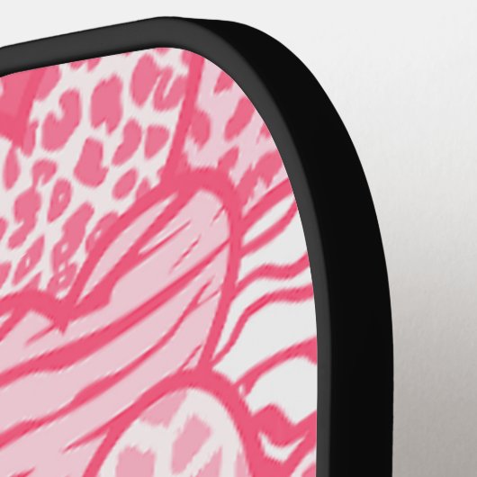 Girly Blush Pink Süße Tier Druckhörnchen Name Pickleball Schläger (Linke Seite)