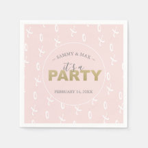 Girly Blush Pink Valentine's Day Cocktail Napkins
