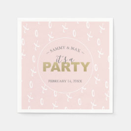 Girly Blush Pink Valentine's Day Cocktail Napkins Serviette