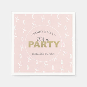 Girly Blush Pink Valentine's Day Cocktail Napkins Serviette