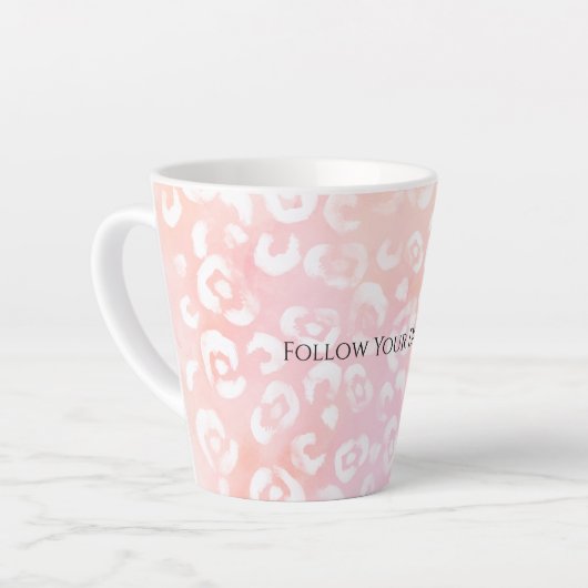 Girly Blush Pink White Leopard Animal Milchtasse (Linke Ecke)