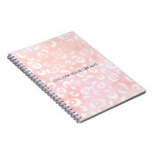 Girly Blush Pink White Leopard Animal Notizblock (Rechte Seite)