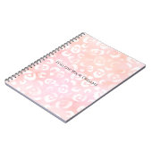 Girly Blush Pink White Leopard Animal Notizblock (Linke Seite)