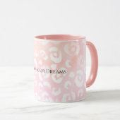 Girly Blush Pink White Leopard Animal Tasse (VorderseiteRechts)