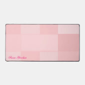 Girly Blush rosa Elegante Persönliche Bezeichnung Schreibtischunterlage (Vorderseite)