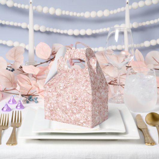 Girly Blush Rosa Glitter Geschenkschachtel (Hochzeit)