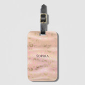 Girly Blush Rosa Gold Leopard Tier  Gepäckanhänger (Vorderseite Vertikal)