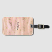 Girly Blush Rosa Gold Leopard Tier  Gepäckanhänger (Vorderseite (Horizontal))