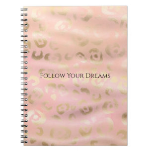 Girly Blush Rosa Gold Leopard Tier Notizblock