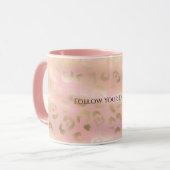 Girly Blush Rosa Gold Leopard Tier Tasse (Vorderseite Links)