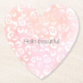 Girly Blush Rosa Pfirsich Gold Leopard Tier Untersetzer (Vorderseite)