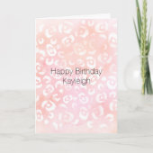 Girly Blush Rosa Pfirsich Leoparden Tier Geburtsta Karte (Vorderseite)