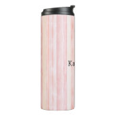 Girly Blush Rosa Streifen Thermosbecher (Nach links gedreht)