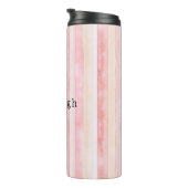 Girly Blush Rosa Streifen Thermosbecher (Nach rechts gedreht)