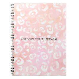 Girly Blush Rosa Weiße Leopard Tier Notizblock
