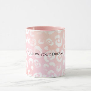 Girly Blush Rosa Weiße Leopard Tier Tasse