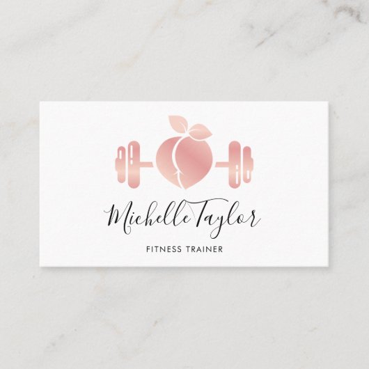 Girly Blush Rose Gold Fitness Trainer Visitenkarte (Vorderseite)