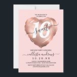 Girly Blush Rose Goldener Foil Herzballon Süß 16 Einladung<br><div class="desc">Diese junge, moderne und niedliche 16 . Geburtstag Geburtstagsfeier ist perfekt für das trendige und stilvolle Mädchen. Es verfügt über ein Imitat gedruckt Rose Gold-Folie Herzballon mit einem großen "16" auf einem einfachen rot rosa Hintergrund. Es ist ein elegantes, cooles, hübsches und chic lustiges Design! ***WICHTIGE HINWEIS FÜR DESIGN: Für...</div>