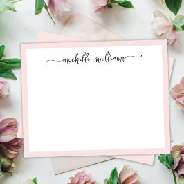 Girly Blush Stilvolle Calligraphie-Script-Signatur Mitteilungskarte