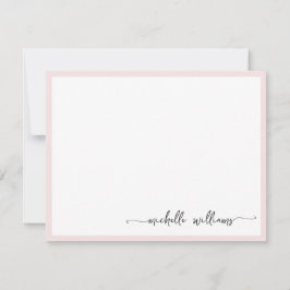 Girly Blush Stilvolles Monogram Name Signature Scr Mitteilungskarte