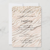 Girly Blush Zebra Gold Confetti Sparkle Birthday Einladung (Vorderseite)