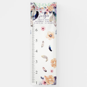 Girly Boho Dreamcatcher Vinyl Growth Chart Banner