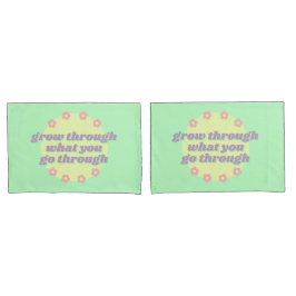 Girly Boho Pastel Green Quote Retro-Blume Kissenbezug