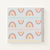 Girly Boho Rainbow Herzermalung Kinder Rezept Notizblock (Rückseite)