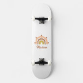 Girly Boho Rainbow Pastel Mute Pink Personalisiert Skateboard (Vorderseite)