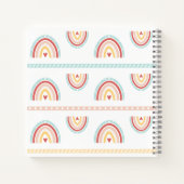 Girly Boho Regenbogen Malerei Herz Kinder Rezept Notizblock (Rückseite)