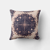 Girly Boho Rose Gold Blush Pink Navy Mandalas Kissen (Rückseite)