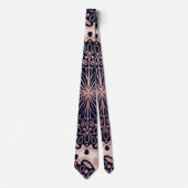 Girly Boho Rose Gold Blush Pink Navy Mandalas Krawatte (Vorderseite)