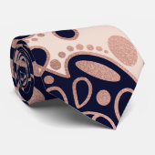 Girly Boho Rose Gold Blush Pink Navy Mandalas Krawatte (Gerollt)