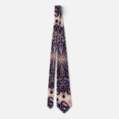 Girly Boho Rose Gold Blush Pink Navy Mandalas Krawatte (Rückseite)