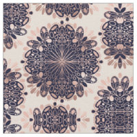 Girly Boho Rose Gold Blush Pink Navy Mandalas