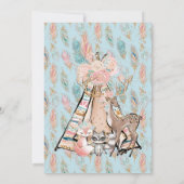 Girly Boho Wild Einladung zur Geburtstagsparty (Rückseite)