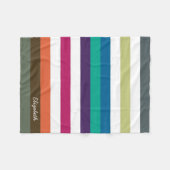 Girly Bold Rainbow Große horizontale Streifen und Fleecedecke (Vorderseite (Horizontal))