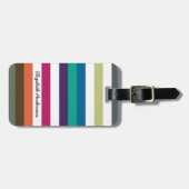 Girly Bold Rainbow Große horizontale Streifen und  Gepäckanhänger (Vorderseite horizontal)