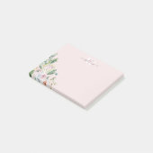 Girly Botanical Monogram Greenerity Post-It Notes Klebezettel (angewinkelt)