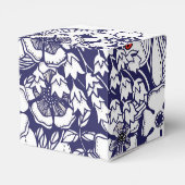 Girly Botanical Shalom Blue White Garden Zeichnend Geschenkschachtel (Rückseite)